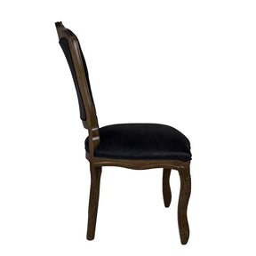 Cadeira de Jantar Luis XV - Imbuia Veludo Preto